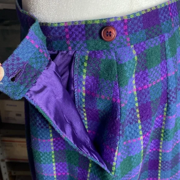 Vintage Pendleton Wool Plaid Skirt Set